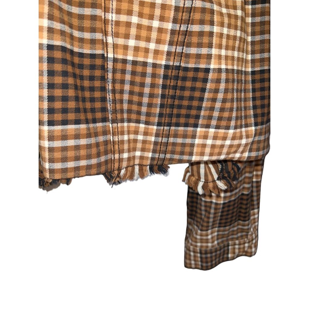 Plus Size Womens Plaid Button-Up Cropped Shirt 26/28W By Cato - Picture 10 of 11